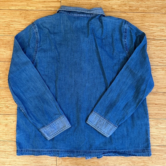 Bobbie Brooks Vintage Denim Flower Embroidered Shirt with Pockets Size Large - Picture 10 of 10